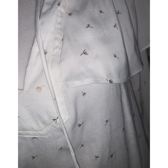 anthropologie current air White & Gold Floral Blouse $120 boho spring ruffle top - Picture 7 of 10